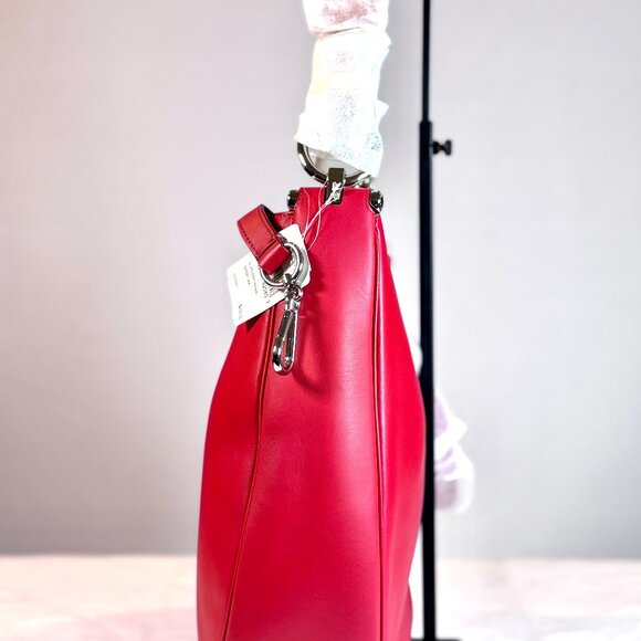 COACH F36026 NOMAD HOBO GLOVETANNED LEATHER HANDBAG PURSE SV/TRUE RED NWT - Picture 3 of 6